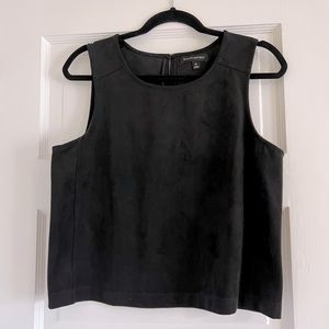 Banana Republic Sleeveless Black Suede Boxy Top